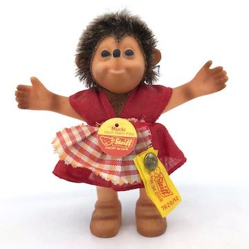 a tiny german doll of a hedgehog named Mucki